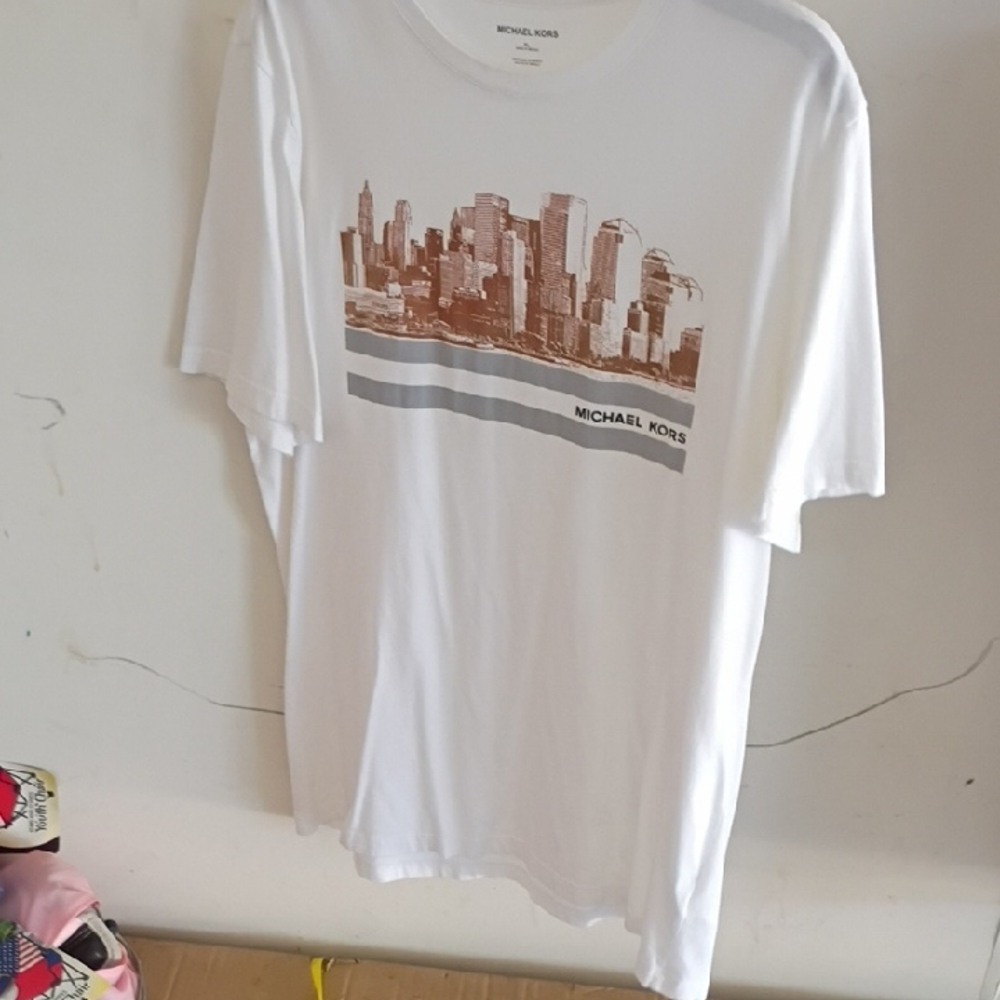 Michael Kors White Skyline Graphic Tee